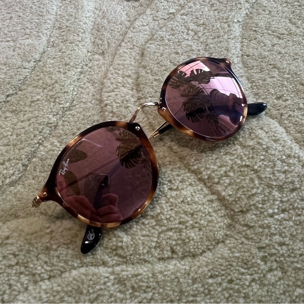 Ray Ban Unisex Sunglasses Spotted Brown Havana-Copper Flash Gradient